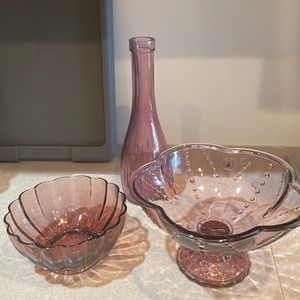 A set of three glass bowls
